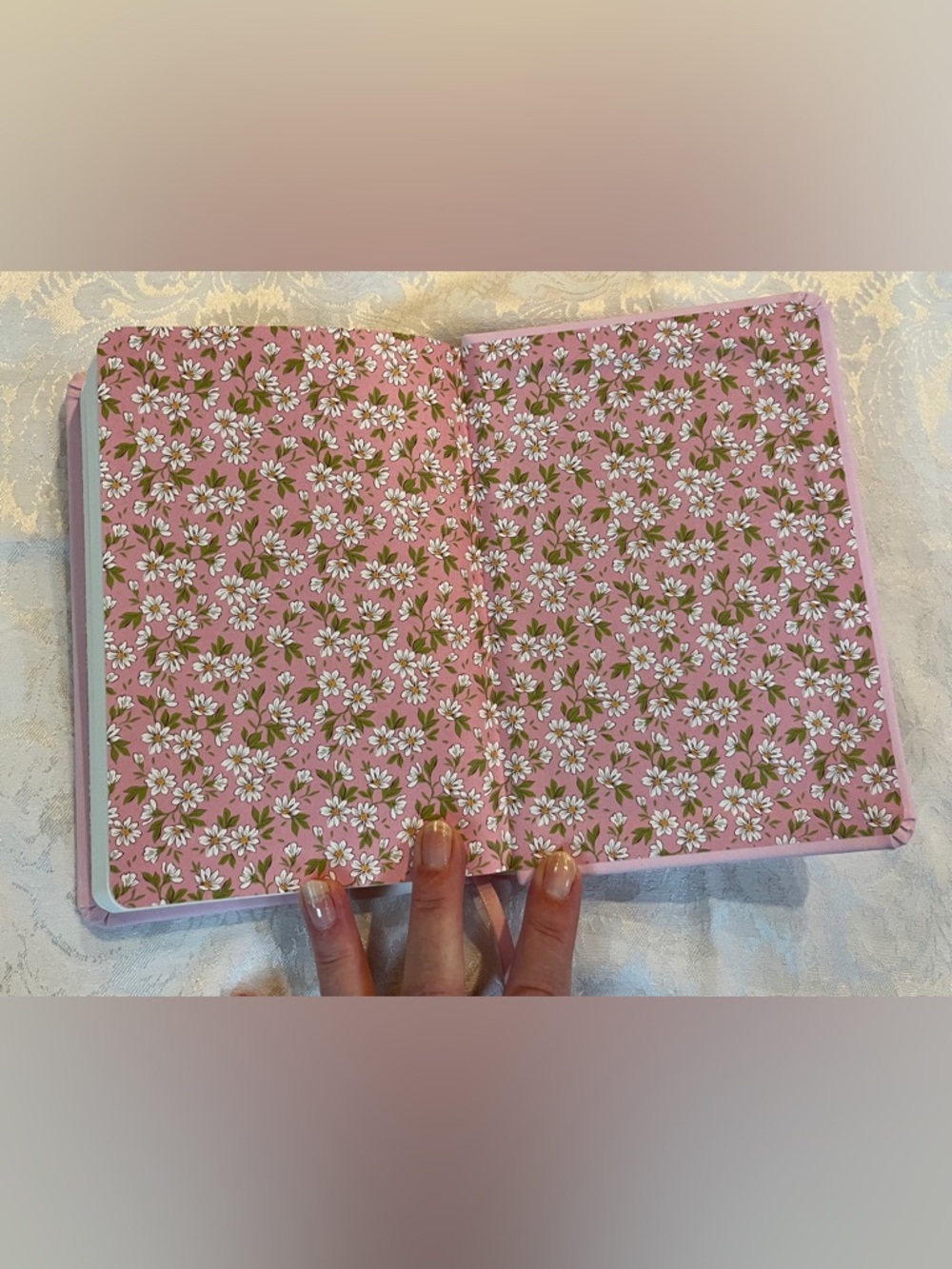 Guided Gratitude Journal with Embossed Floral Design Softcover in Pink NWT - Picture 4 of 5